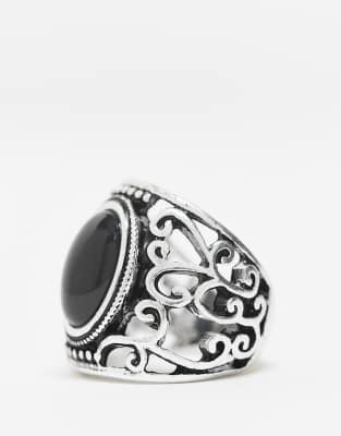 RECLAIMED VINTAGE UNISEX RING WITH CUTWORK DETAIL 