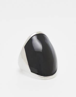 Reclaimed Vintage Unisex Ring With Faux Stone In Silver