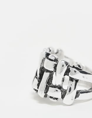 RECLAIMED VINTAGE UNISEX RING WITH WEAVE DETAIL 