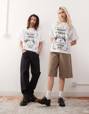 Reclaimed Vintage Unisex Rodeo Graphic Oversized T-shirt In White
