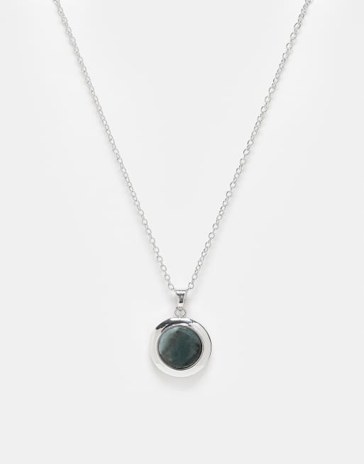 Reclaimed Vintage - Unisex schakelketting met hangertje in zilver