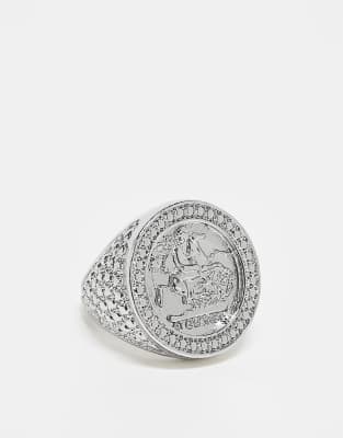 Reclaimed Vintage Unisex Signet Ring In Silver