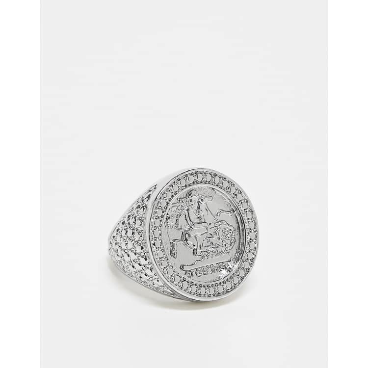 Reclaimed Vintage unisex signet ring in silver | ASOS