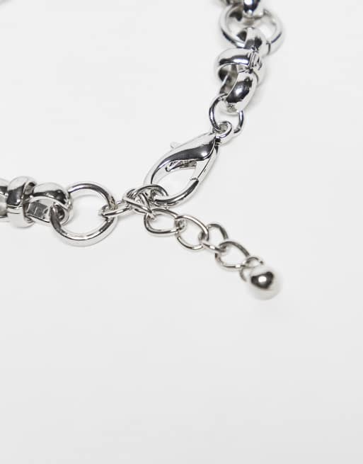 Reclaimed Vintage – Unisex – Silverfärgat, kraftigt kedjearmband, 3 av 3