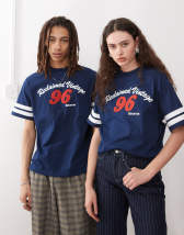Reclaimed Vintage unisex cropped boxy airtex t-shirt in burgundy