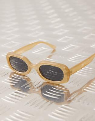 Reclaimed Vintage Unisex Slim Square Sunglasses In Green