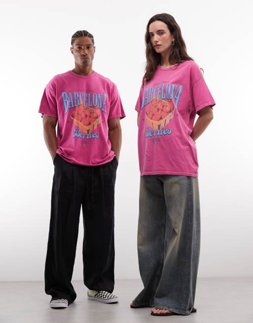 Reclaimed Vintage unisex slogan T-shirt i bærfarve, 3 af 4
