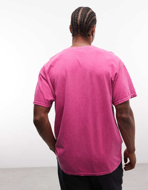 Reclaimed Vintage unisex slogan t-shirt in berry, 2 of 4