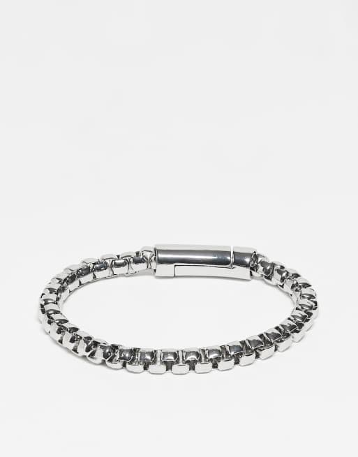 Reclaimed Vintage - Unisex - Sølvfarvet armbånd med kædeled