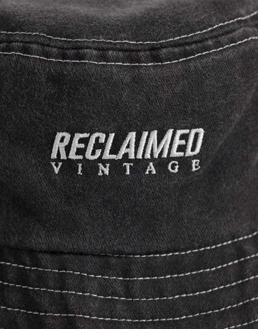 Reclaimed Vintage - Unisex - Sort bøllehat med logo, 2 af 3