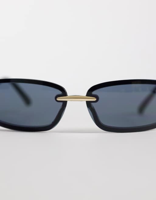 Reclaimed Vintage - Unisex - Sorte wraparound-solbriller, 2 af 3