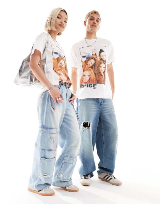 Reclaimed Vintage unisex Spice Girls licensed t shirt in white