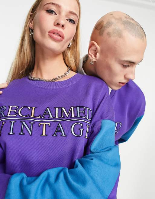 Reclaimed Vintage unisex spliced sweat in multi