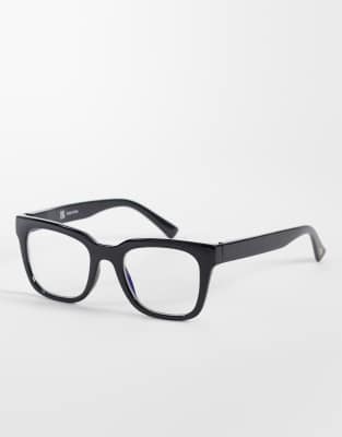 Reclaimed Vintage Reclaimed Vintage unisex square blue light glasses in black