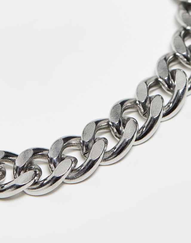 Reclaimed Vintage unisex stainless steel chain bracelet in silver 2