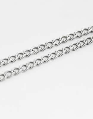 Reclaimed Vintage Unisex Stainless Steel Waterproof Everyday Chain Necklace In Silver