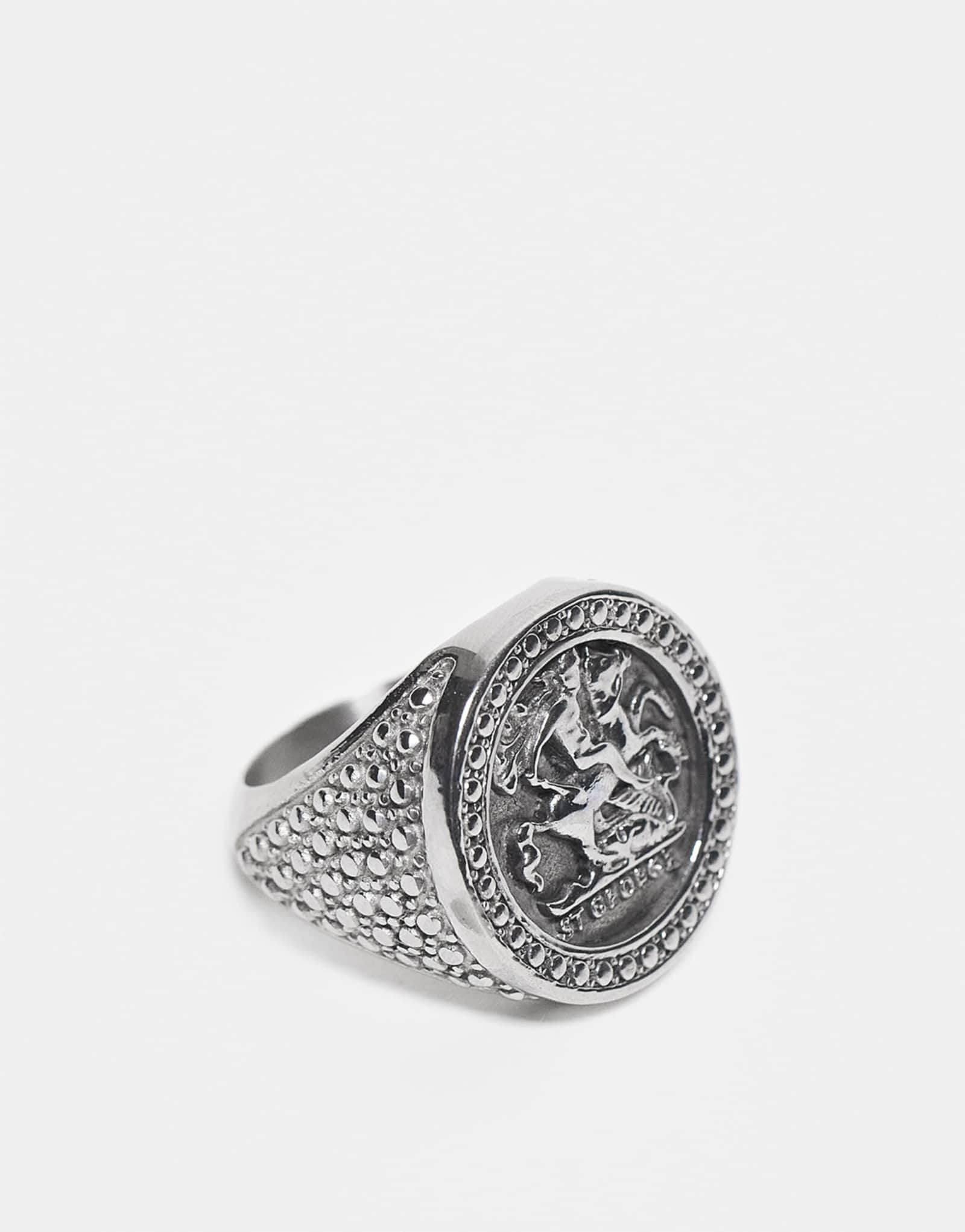 Восстановленное винтажное водонепроницаемое кольцо-печатка унисекс из нержавеющей стали серебристого цвета