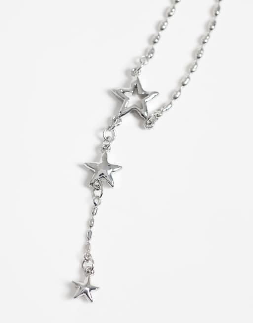 Reclaimed Vintage Unisex star pendant necklace in silver tone, 3 of 4