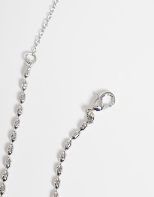 Reclaimed Vintage Unisex star pendant necklace in silver tone, 4 of 4