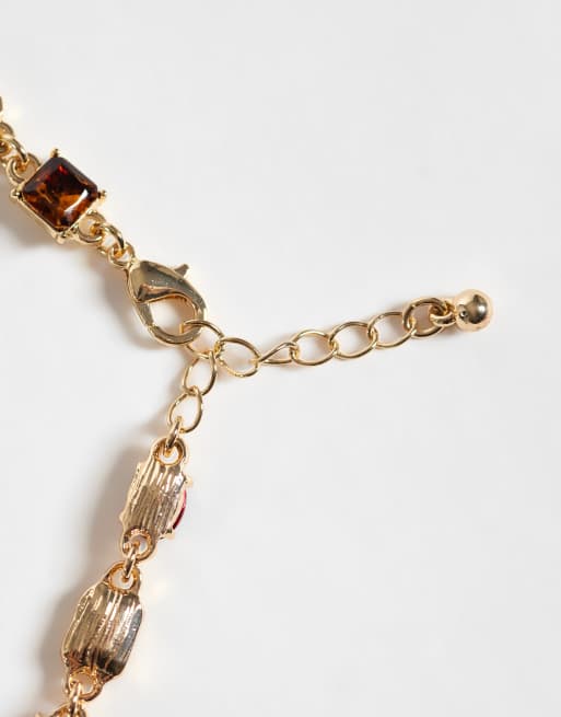 Reclaimed Vintage unisex stenarmband med flerfärgade stenar, 3 av 3