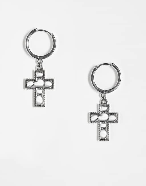 Unisex cross earrings top