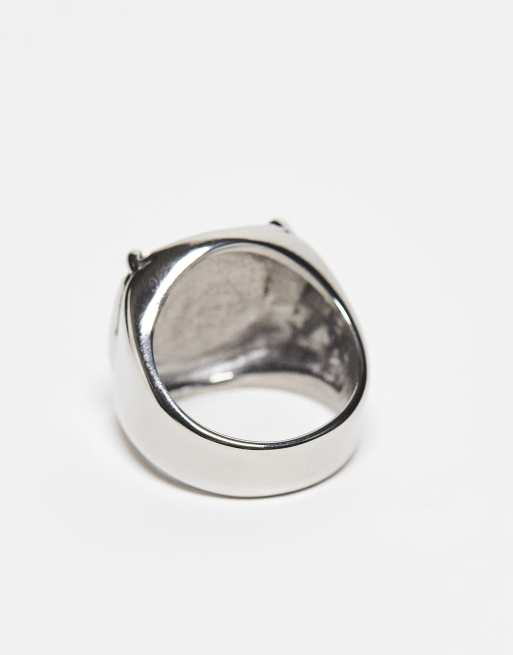 Reclaimed Vintage unisex stone pinky ring in stainless steel ASOS