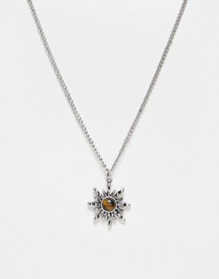 Reclaimed Vintage unisex sun grunge long pendant necklace