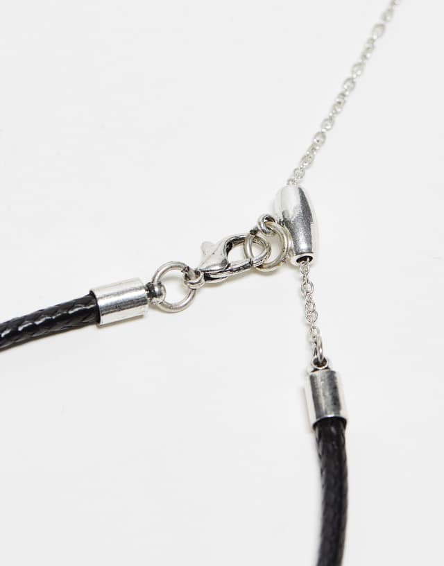 Reclaimed Vintage unisex sun pendant necklace on cord 0