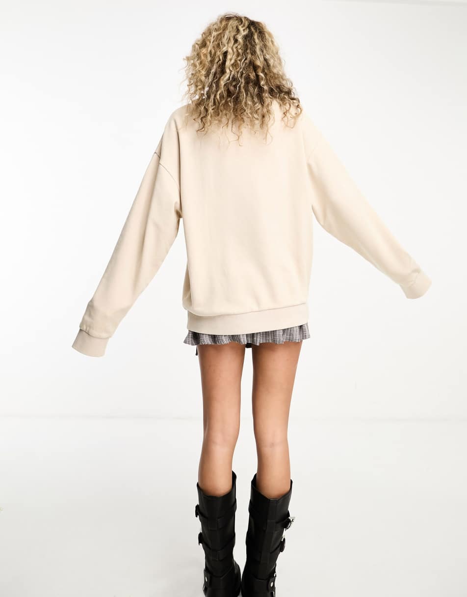 Reclaimed Vintage unisex sweat in washed stone 0