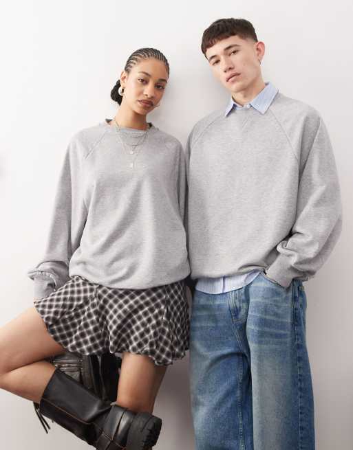 Reclaimed Vintage - Unisex sweater met ballonmouwen in gemêleerd grijs