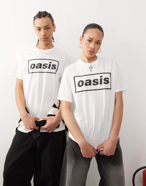 Reclaimed Vintage – Unisex-T-Shirt in Weiß mit lizenziertem „Oasis“-Print - view 1