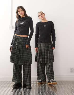 Reclaimed Vintage Unisex Tailored Skirt Pants In Blue