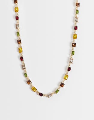 Reclaimed Vintage Unisex Tone Set Necklace In Multi