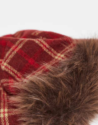 Reclaimed Vintage Unisex Trapper Hat In Red