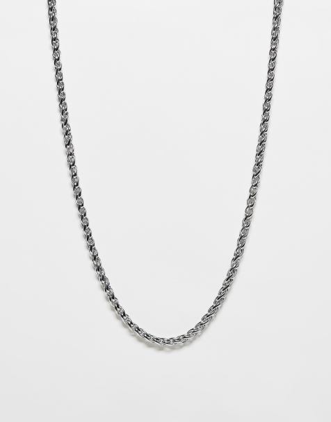 Reclaimed Vintage unisex twist chain in stainless steel