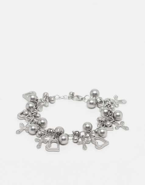 Reclaimed Vintage unisex ultimate charm bracelet in silver - view 1