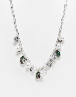 Reclaimed Vintage Unisex Ultimate Charm Necklace In Silver