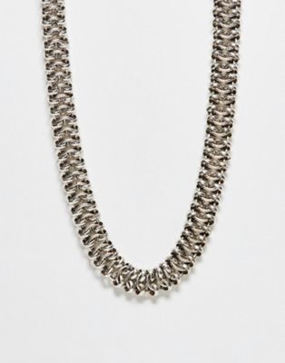Reclaimed Vintage unisex ultimate chunky chain necklace in silver