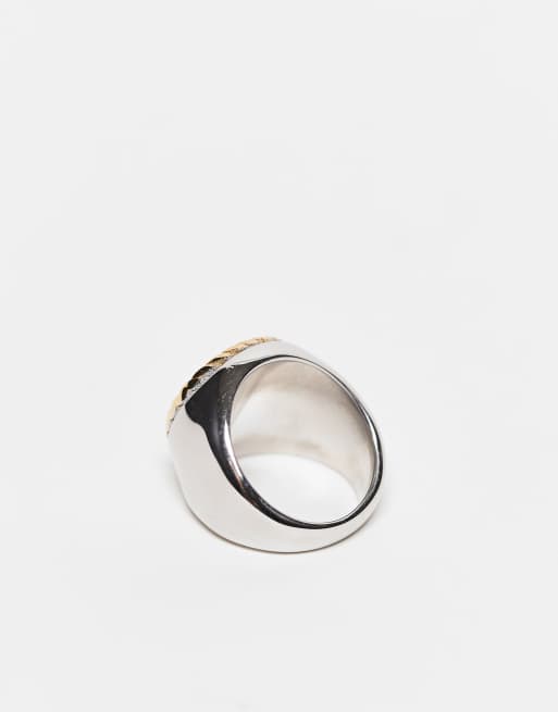 Reclaimed Vintage - Unisex - Vandtæt signetring i blandet metal i rustfrit stål, 3 af 3