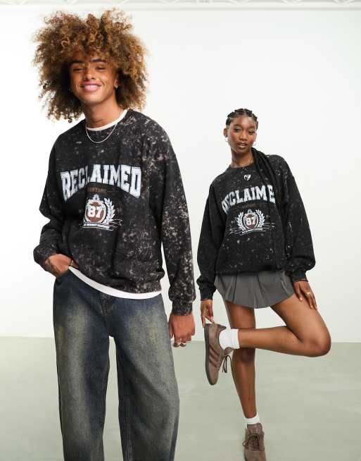 Acid wash crewneck sweatshirt sales