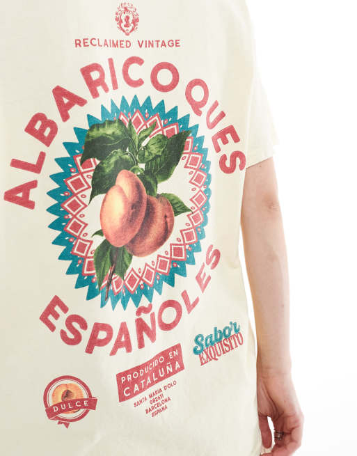 Reclaimed Vintage Unisex vintage fruit back print t-shirt in