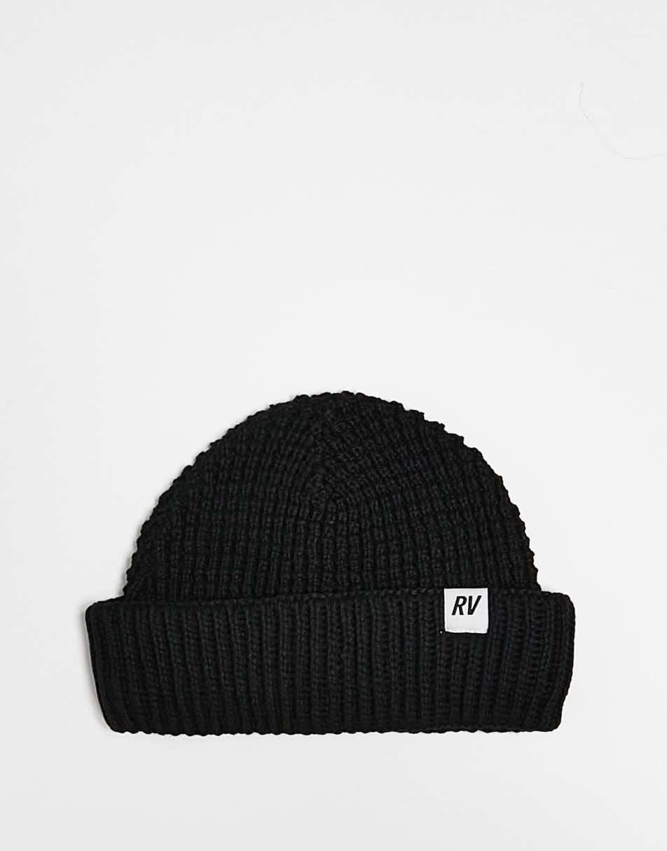 Reclaimed Vintage unisex waffle beanie in black co-ord