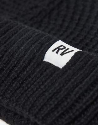 Reclaimed Vintage Unisex Waffle Beanie In Black