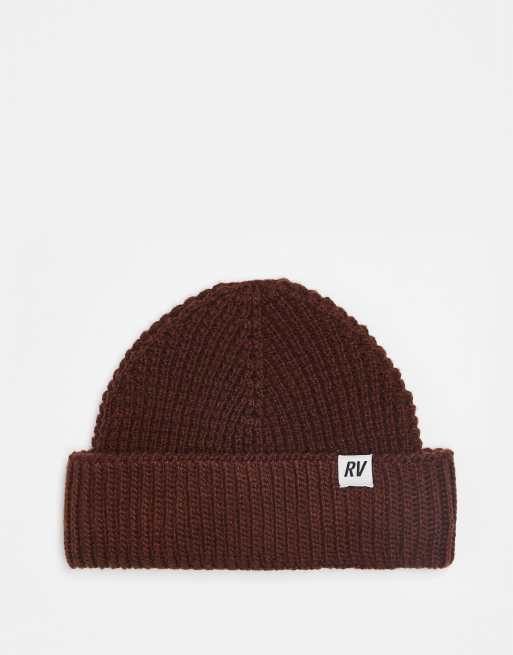 Reclaimed Vintage unisex waffle beanie in brown