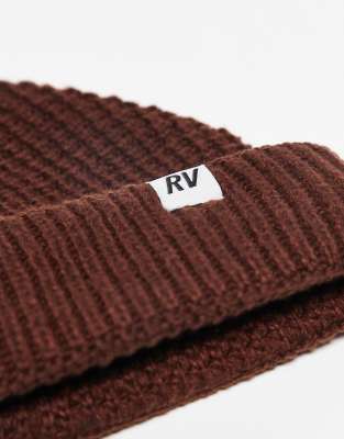 Reclaimed Vintage Unisex Waffle Beanie In Brown