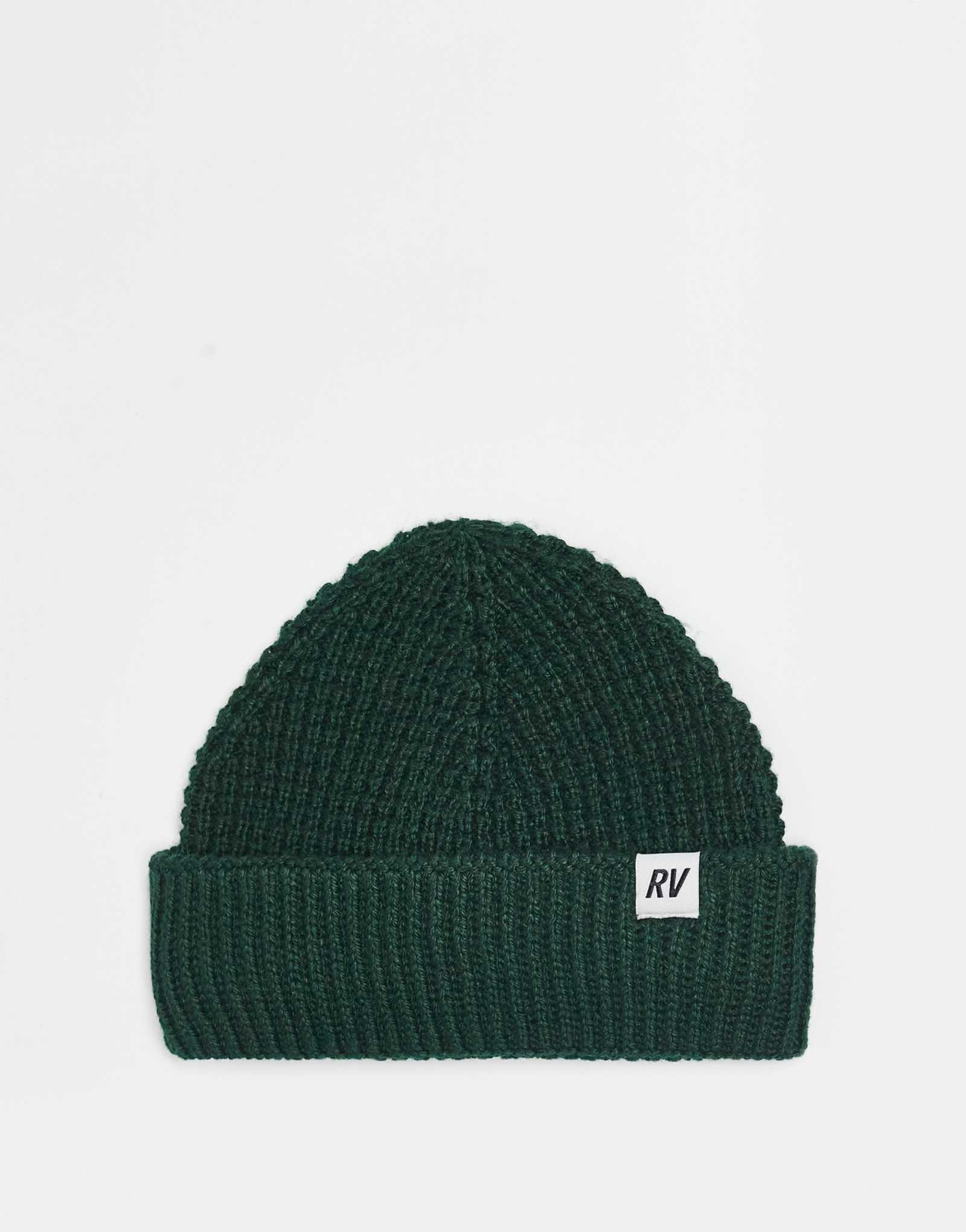 Восстановленная винтажная вафельная шапочка унисекс зеленого цвета