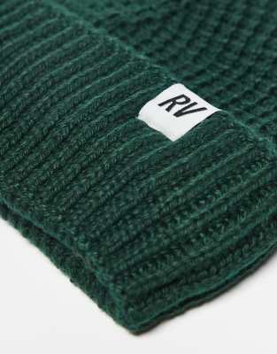 Reclaimed Vintage Unisex Waffle Beanie In Green