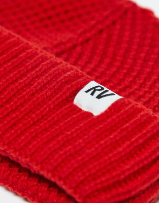 Reclaimed Vintage Unisex Waffle Beanie In Red