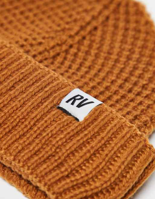 Reclaimed Vintage unisex waffle beanie in rust, 2 of 3