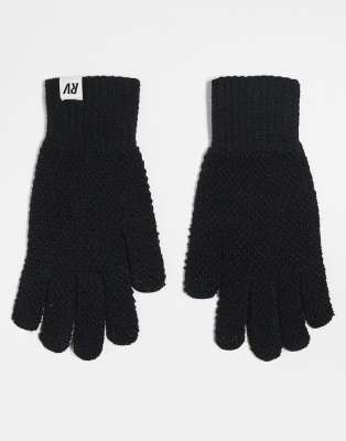 Reclaimed Vintage Reclaimed Vintage unisex waffle gloves with touchscreen in black
